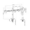 Wbudowany uchwyt na dwa monitory Deluxe Ergo Office, 17-32 cali, maks. 9 kg, ER-449