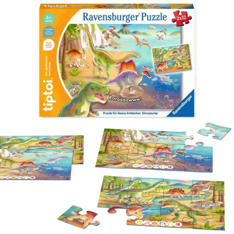 Puzzle tiptoi dla młodych odkrywców: dinozaury