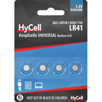 Ansmann HyCell 1516-0025 - Bateria jednorazowa - LR41 - Alkaliczna - 1,5 V - 4 sztuki - Srebrny