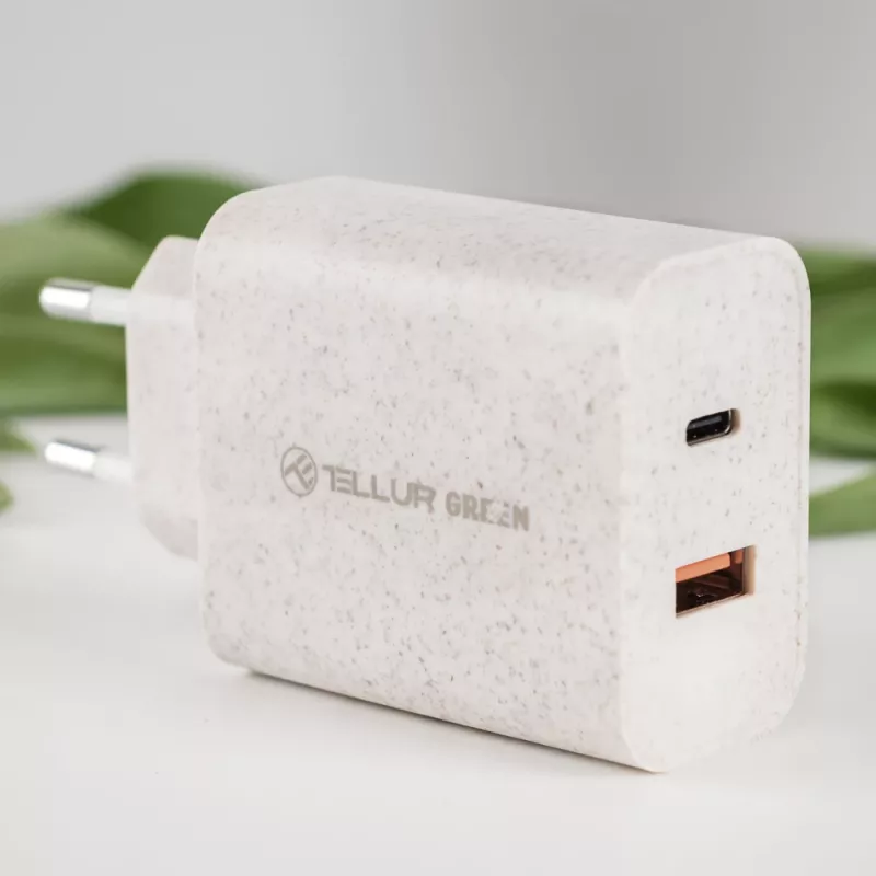 Ładowarka Tellur TLL151321 Type-C PD20W USB QC3.0, szybkie ładowanie 20W PD i QC3.0