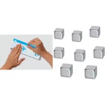 Neodymium Magnet Cube sigel B3101 10×10×10 mm Niklowany — mocna siła trzymania do notatek i wyświetlaczy