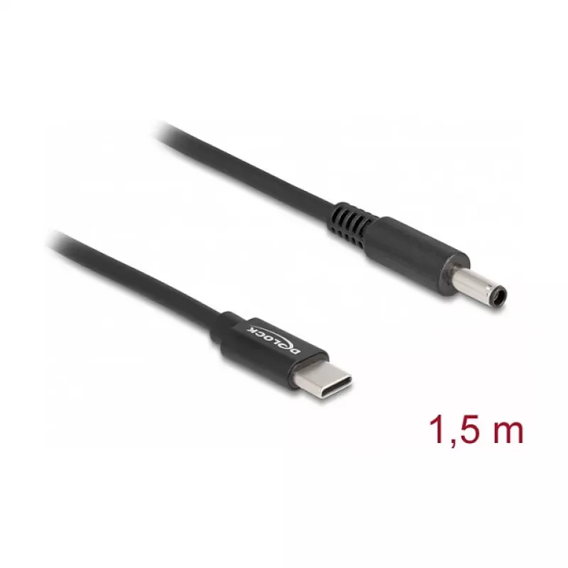 Kabel ładujący do laptopa DeLOCK USB Type-C męski na Dell 4,5 x 3,0 mm męski 1,5 m 20 V