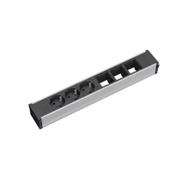 Power Extension Bachmann 912.006 3 AC Outlets Czarny srebrny