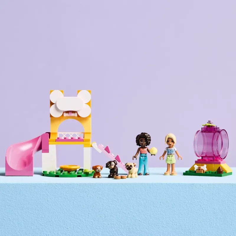 Zestaw konstrukcyjny LEGO Friends Plac zabaw dla szczeniąt 42665, 66 elementów, 2 minifigurki, wiek 4+