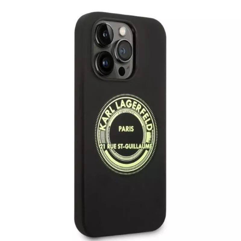 Karl Lagerfeld Soft Cover Silicone RSG Black for Apple iPhone 14 Pro KLHCP14LSRSGRCK