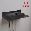 Półka ścienna pod dekoder MACLEAN MC-122, stal, czarna, maks. obciążenie 5 kg, rozstaw otworów 219 mm