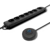 Listwa przeciwprzepięciowa Qoltec 50171 Czarna 7 gniazd AC 230V 1,5m