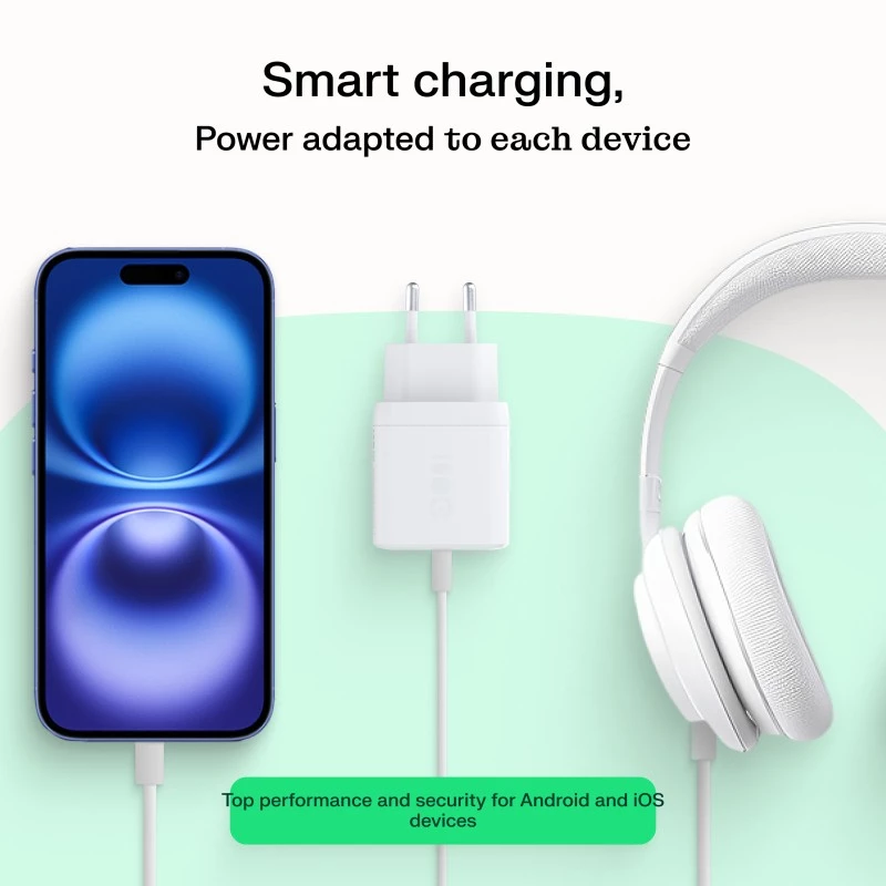 Zasilacz sieciowy zielony Cell PowerSource Solo30 30W Biały — ładowarka USB-C, moc 30 W
