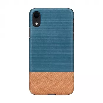 etui na smartfona man and wood dla iPhone XR — etui ochronne denim Czarny
