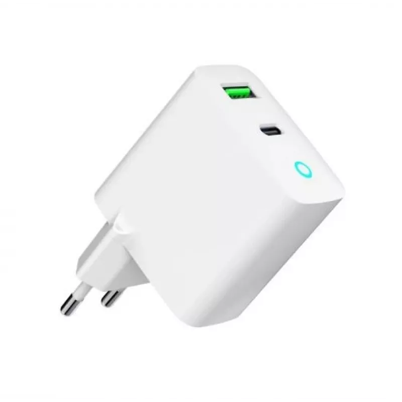 Alimentator Retea 220V GEMBIRD, Uniwersalny, 1 X USB Type-C D 20W, 1 X USB-a 3.0 QC 18W, Wskaźnik LED, Biały