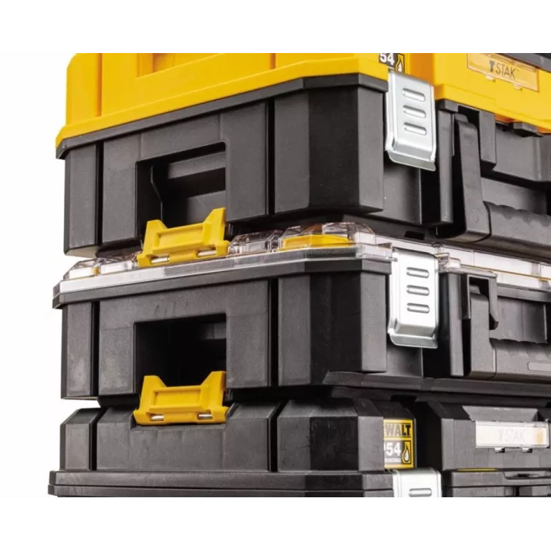 Skrzynka narzędziowa DeWalt DWST83343-1 — aluminium/tworzywo sztuczne, wodoszczelna, pokrywa na zawiasach, zamykana na klucz, 1 komora, 440×333×323 mm