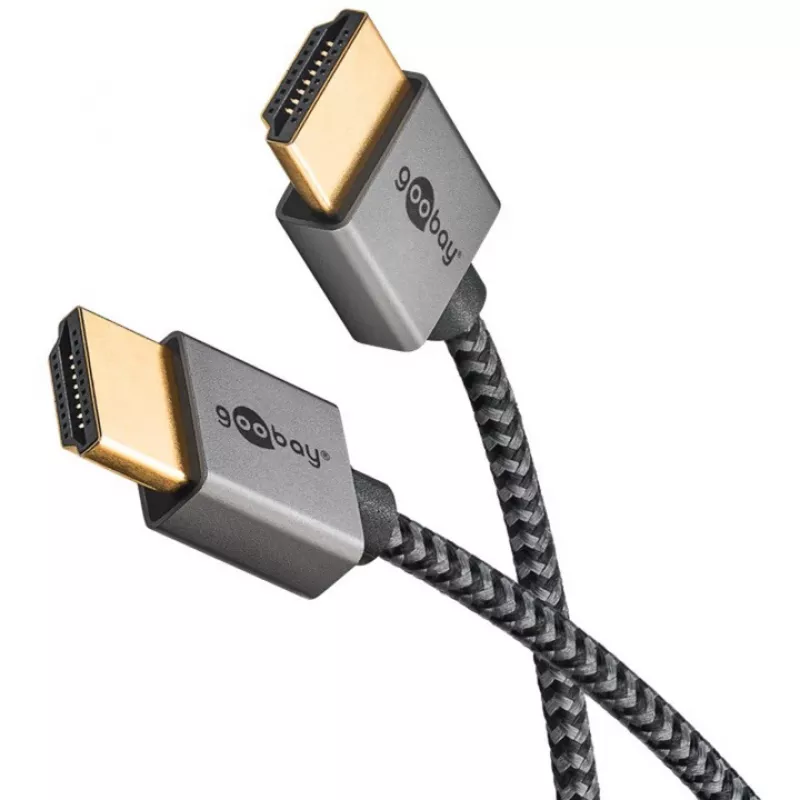 Plus Slim High-Speed-HDMI-Kabel mit Ethernet, 8K @ 60Hz grau, 2 Meter