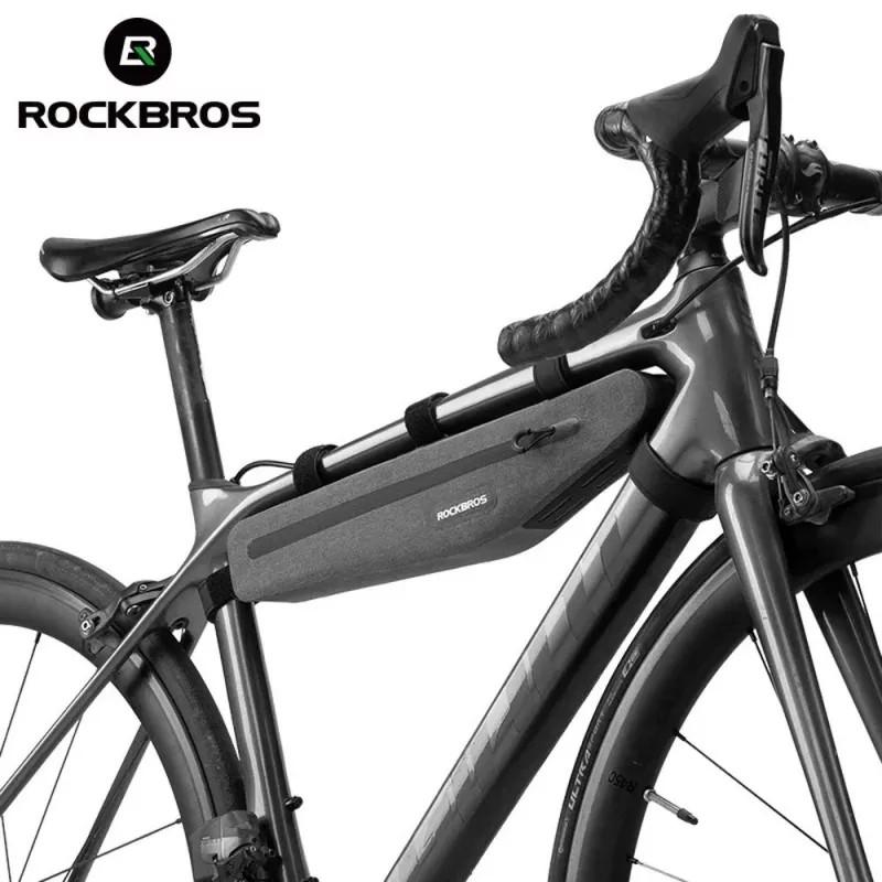 Rockbros AS-052 szary wodoodporny worek na ramę rowerową