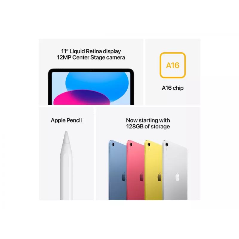 Tablet Apple iPad 5G LTE-TDD & LTE-FDD 11 cali A16 128GB iPadOS 18