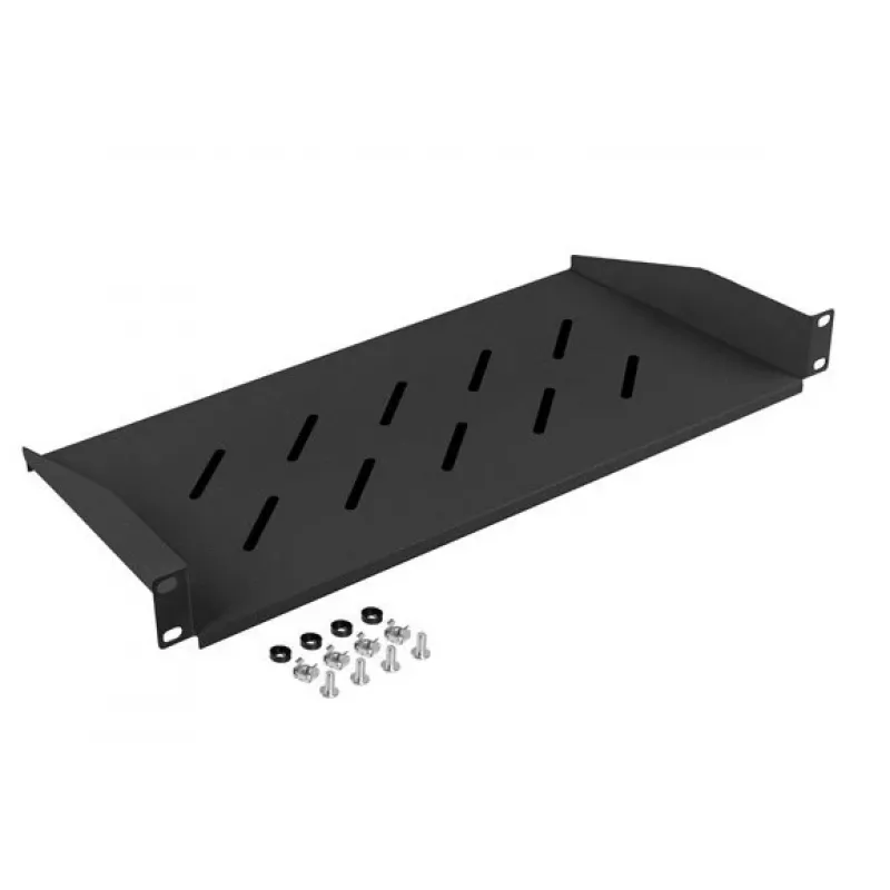 Lanberg AK-1014-B Półka 19 cali 1U 483x220 mm, 25 kg, czarna