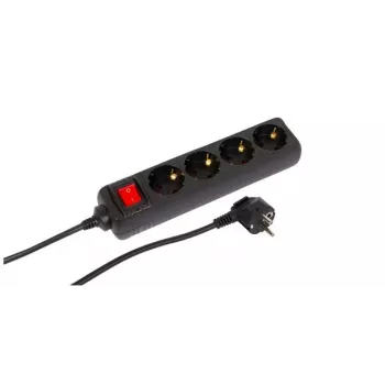 Microconnect MC-GRU00415BS przedłużacz 1,5 m 4 gniazda AC Czarny