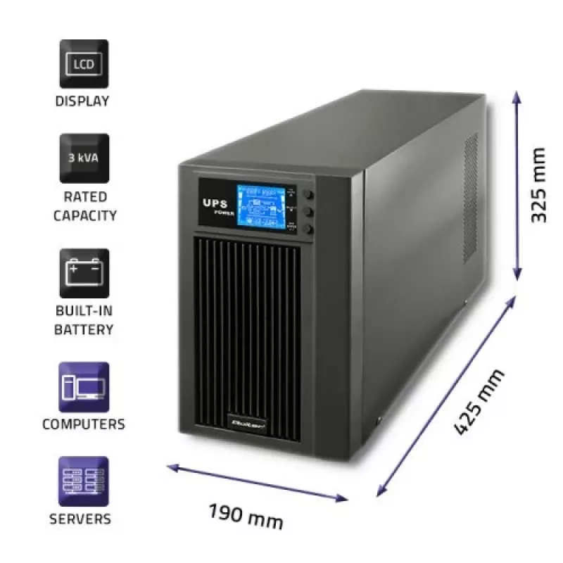 Zasilacz awaryjny UPS Qoltec 53043