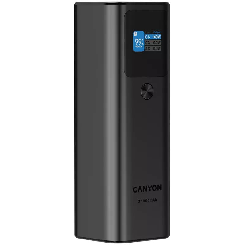 Canyon PB-2010 - Powerbank - Li-Pol - 27.000 mAh - Wyświetlacz cyfrowy - 2xUSB-C + 1xUSB-A - Power