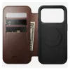 Etui do telefonu Nomad Modern Leather Folio dla iPhone 17 Pro, skóra/aluminium, 16 cm (6,3 cala) brązowy, 4 kieszenie na karty