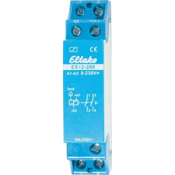 Eltako Przekaźnik bistabilny ES12-200, 2 styki NO 16 A ES12-200 8–230 V/UC lub 230 V 2 styki NO 16 A 250 V/AC (żarówka (21200002)