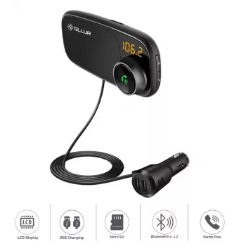 Magnetyczny uchwyt na telefon Tellur FMT-B6 Czarny — Regulowany kąt, Kompatybilny ze smartfonami