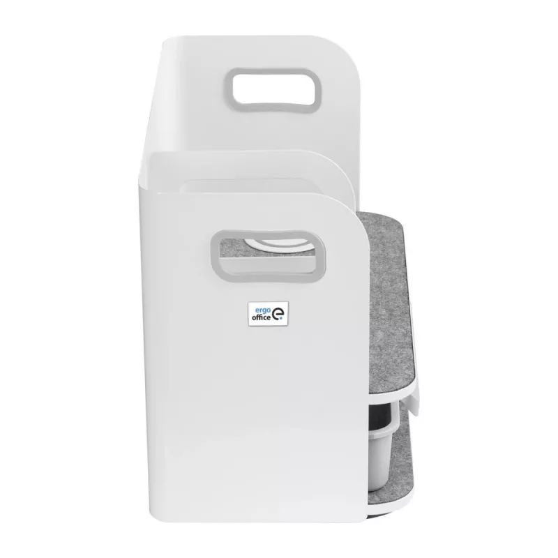 Organizer na biurko z szufladą i ładowarką bezprzewodową Ergo Office, biały, max. 10kg, ER-441