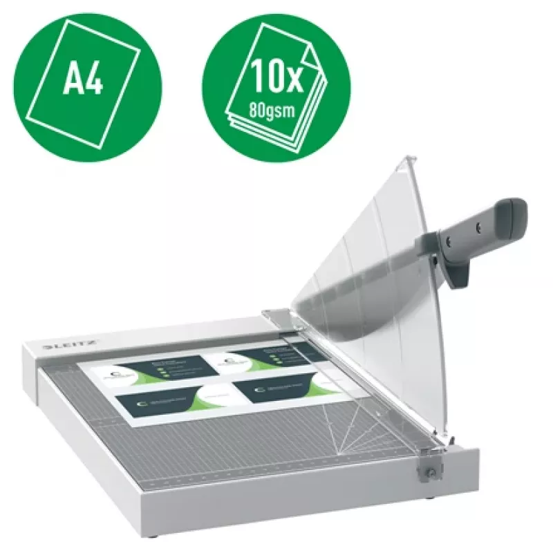 Leitz Precision Home Office Paper Cutter A4, 10 arkuszy, zacisk ręczny, stal nierdzewna, A4, 80 g/m², antracyt