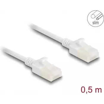 Kabel sieciowy DeLOCK RJ45 Cat.6A wtyk do wtyku U/UTP 0,5 m biały