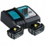 Makita DC18RC - Ładowarka + Akumulator 2 x - Li-Ion - 5 Ah - 90 Wh - 1 x Ładowanie akumulatora (197570-9)