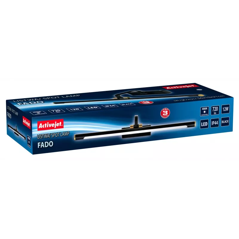 Dekoracyjna oprawa ścienna ActiveJet AJE-FADO — LED 12W, 720 lm, 4000K, IP44, 560×210×100 mm