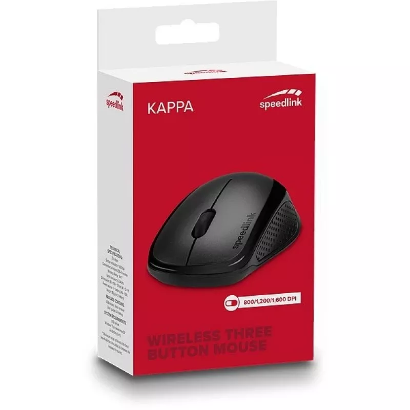 Mysz SPEEDLINK KAPPA Office praworęczna RF bezprzewodowa optyczna 1600 DPI