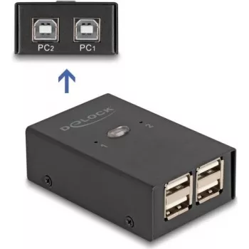DeLOCK przełącznik USB 2.0 2 komputery do 4 urządzeń Czarny 0,48 Gbit/s
