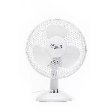 Adler | AD 7302 | Wentylator biurkowy | Biały | Średnica 23 cm | Liczba prędkości 2 | Oscylacja | 60 W | Nie