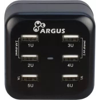 Inter-Tech Argus LS-6US - Zasilacz - 34 W - 6,8 A - 6 portów wyjściowych (USB) (88885322)