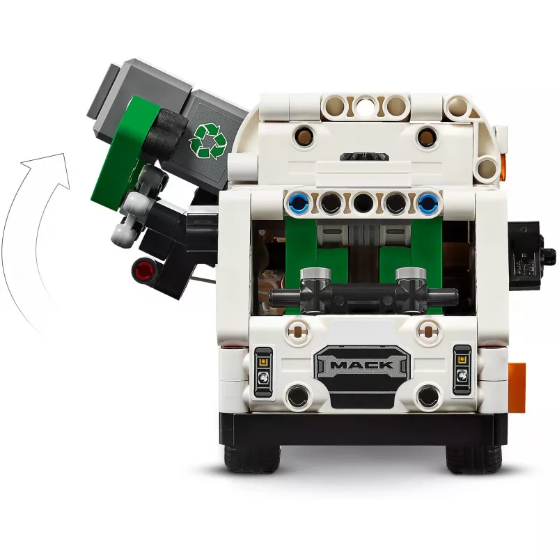 Klocki konstrukcyjne LEGO Technic Mack LR Electric Garbage Truck 42167 — 503 elementy, z napędem, wymiary 230×80×90 mm