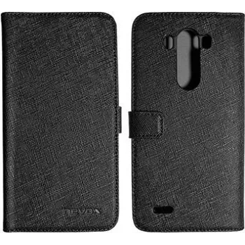 Nevox ORDO - Etui z klapką do telefonu komórkowego - Skóra ekologiczna PU - Szary, Czarny - do LG G3