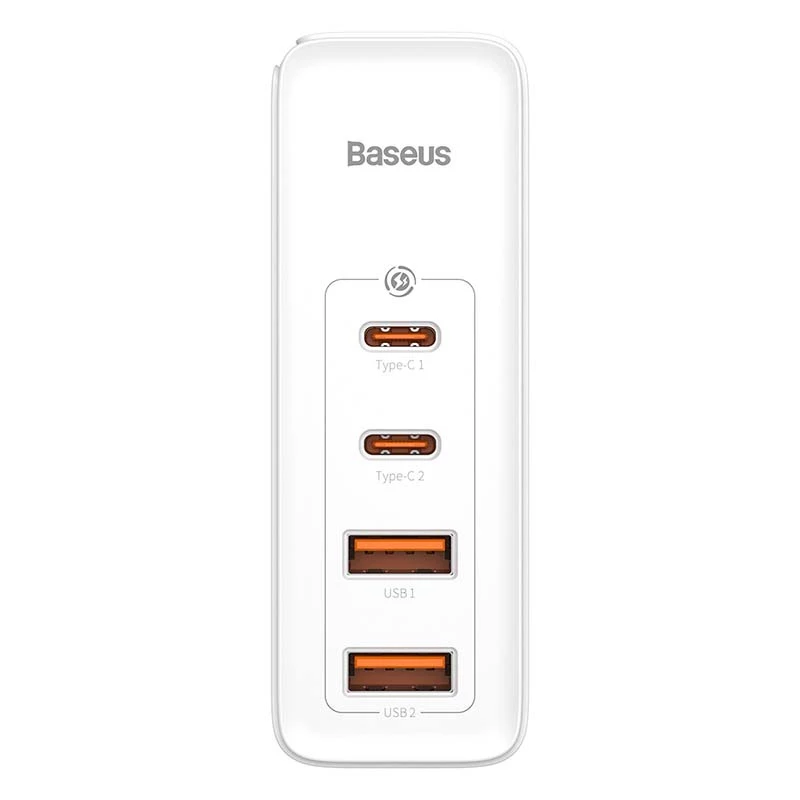 Travel Charger Baseus GaN2 Pro Quick 2x USB + 2x USB-C, 100W, EU (Biały)