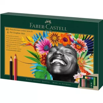 Kredka olejna Faber-Castell Polychromos & Pitt Graphite Matt Zestaw 48 szt. Wielokolorowy
