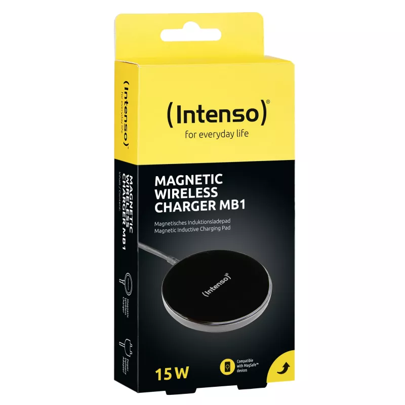 Intenso MB1 Smartphone Czarny USB Bezprzewodowe Ładowanie Szybkie Ładowanie Wewnętrzne