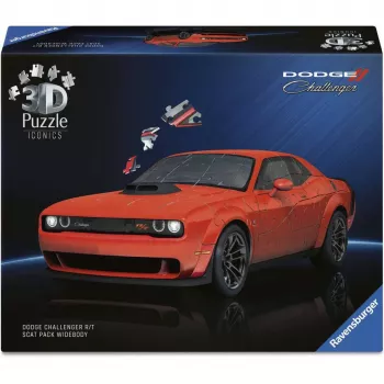 3D puzzle Ravensburger Dodge Challenger R/T Scat Pack Widebody – seria Iconics, replika modelu