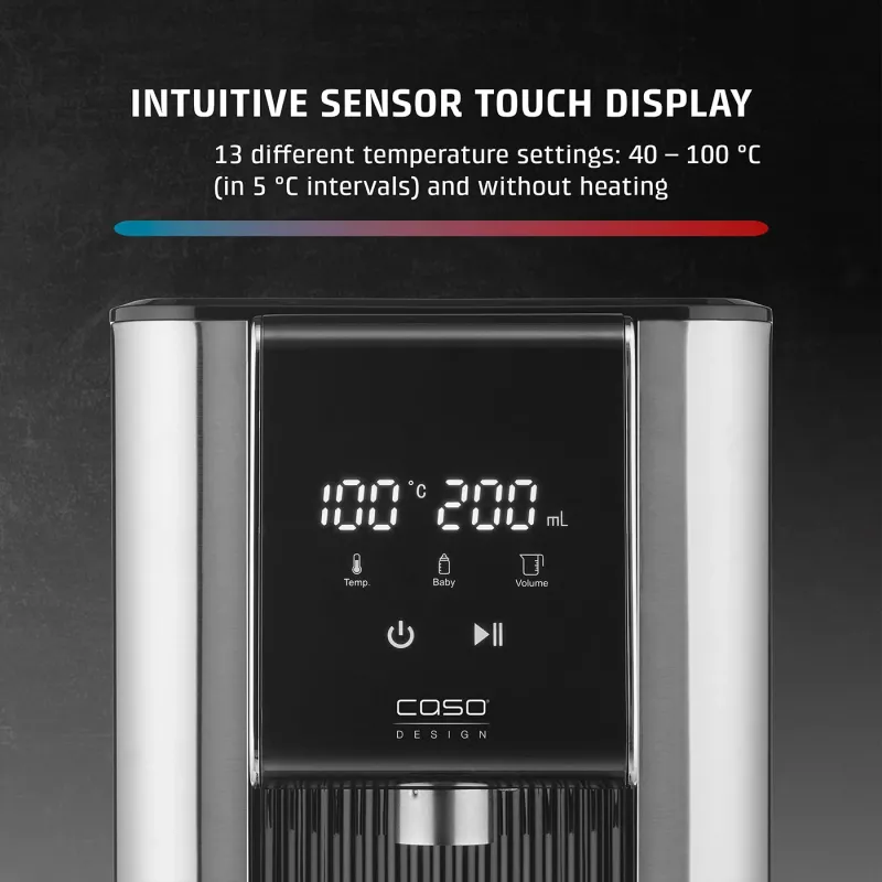 Caso Turbo dozownik gorącej wody | HW 620 | Dozownik wody | 2600 W | 2,5 L | Tworzywo sztuczne/Stal nierdzewna | Czarny/Stal nierdzewna