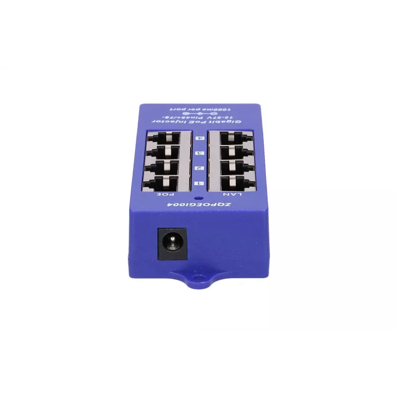 PoE Injector Extralink Gigabit 4-Port, 4x 1000Mb/s RJ45, 48V, niebieski/czarny