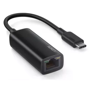 Adapter Ethernet Aukey CB-A30 USB‑C na Gigabit RJ45 10/100/1000 Mb/s, USB 3.0, aluminium, wskaźniki LED