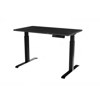 Biurko elektryczne z regulacją wysokości Cama Meble MOON 121x67 cm, prostokątny blat z płyty wiórowej, 72–120 cm czarny/san sebastian
