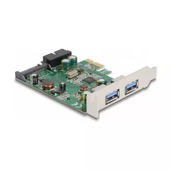 DeLOCK Karta PCI Express x1 na 2 x USB 3.2 Gen 1 Typ-A + 1 x wewnętrzne złącze 19-pinowe
