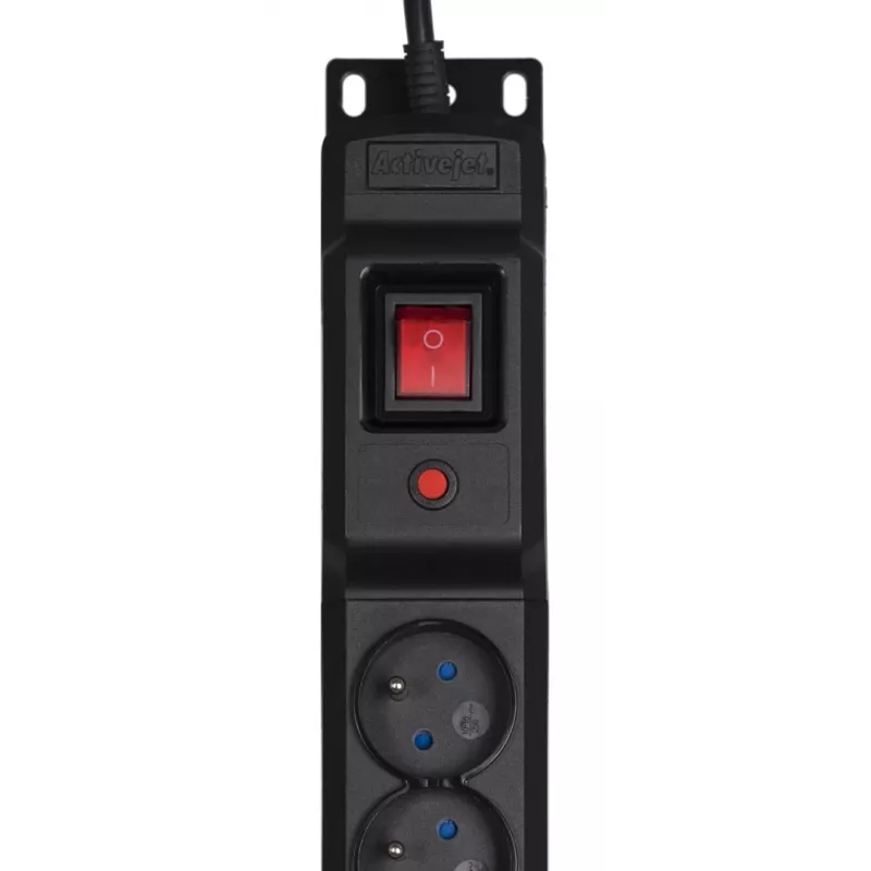 Listwa zasilająca Activejet COMBO 12 gniazd 1,5m czarna