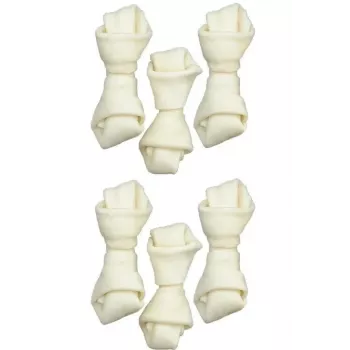 Gryzak dentystyczny ZOLUX wiązana biała kość 54 g — naturalny gryzak wołowy dla małych dorosłych psów 60 mm, opakowanie 6 szt.