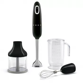 Blender ręczny Smeg HBF03BLEU — 700 W blender ręczny, dzbanek 1.4 l, ostrze ze stali nierdzewnej, czarny