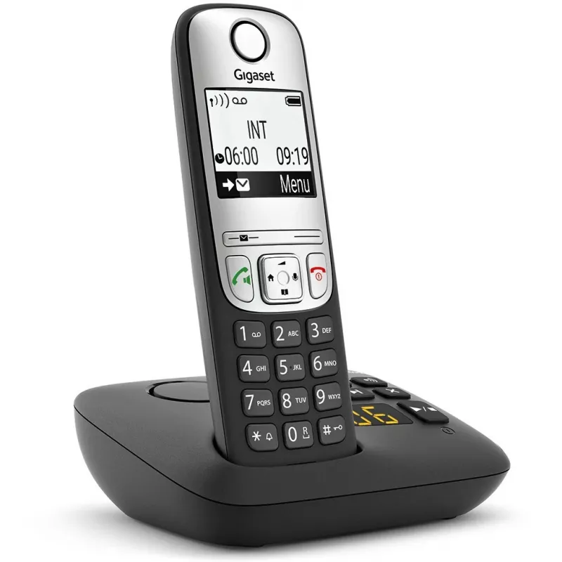 Gigaset A690A - Telefon analogowy/DECT - Słuchawka bezprzewodowa - System głośnomówiący - 100 wpisów - Czarny (S30852-H2830-B101)