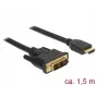 Przewód adaptera wideo DeLOCK 85583 1.5m DVI-D HDMI Typ A Czarny